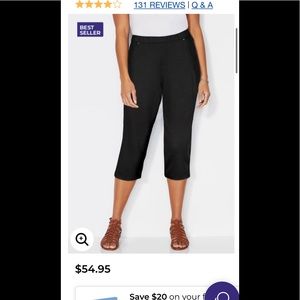 4wp Catherines knit jeans Capri in black.